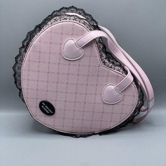 Sanrio Kuromi X Lolita My Melody Heart Crossbody Bag Purse NEW - Picture 5 of 9